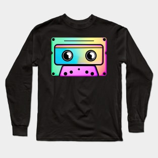 Retro Casette Cute Kawaii Retro 1980s Colorful Long Sleeve T-Shirt